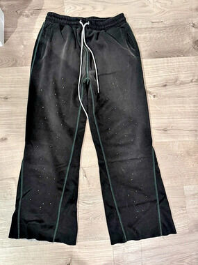 Yang Vibe Black Wide Leg Track Pants
